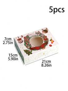5pcs/10pcs Christmas With Transparent Display Windows, Christmas Pastry Box, Biscuit Box, Creative Bread And Muffin, Christmas Gift Packaging Box - Large - View 24