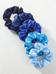 10pcs/Pack Assorted Color Fabric Scrunchies, Stretchy Hair Ties, Versatile Hair Accessories Suitable For All Seasons - Multicolor - View 4