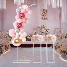 YUNRUX Balloon Arch Stand And 2 Flower Stands, Arch Background Stand For Parties, Wedding Flower Stand