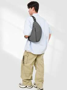 Rucsac multifuncțional, geantă de piept pentru bărbați, geantă casual cu curea de piept, antifurt, geantă crossbody cu un umăr la modă nouă