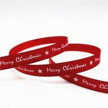 5yards 10mm Christmas Ribbon Printed Christmas Polyester Ribbon For Handmade Design Christmas Decoration Gift Packing
