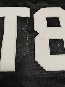 KTYSDE Men's #T8 Black American Football Jersey, MCRAE Embroidered Design, Classic Retro Mesh Loose V-Neck Short Sleeve Pullover T-Shirt, American Football Sports Tee