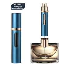 1 件重新设计的香水喷雾瓶，便携式香水可再填充雾化器，底部填充迷你喷雾旅行香水瓶，泵直接从底部填充，无需取下瓶盖，100% 纯玻璃内瓶，带有可视窗口，因此您可以轻松知道剩余香水量，有 5ml / 8ml / 10ml 可供选择