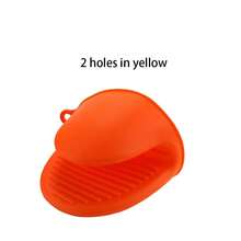 chef's Huf-Ful 2-Hole Silicone Clip, Universal Size Heat-Resistant Silicone Material Kitchen Gloves, Simple Solid Color, Anti Slip Pattern For Opening And Closing, High Temperature Resistance, Baking And Cooking Protective Gloves, Suitable For Daily Cooking/Oven Operation