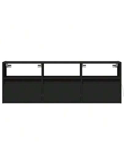 VidaXL TV Wand Unit LED Lighting 130x31x45 Cm Zwart view 6