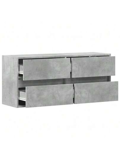 VidaXL TV Wand Unit LED Lighting 100x31x45 Cm Concrete Grijs view 9