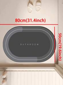 Diatom Mud Bathroom Entrance Door Mat, Toilet Water Absorbent Quick Dry Anti-Slip Carpet, Can Be Cut Home Bathroom Decor Bath Rug Outdoor Rug Door Mat Fall Decor Bathroom Accessories Back To School Entryway Decor - Black - View 9