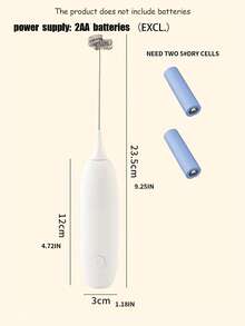 牛奶發泡器，電池供電（不含2顆AA電池），強力手持式迷你牛奶發泡器，咖啡攪拌器，不鏽鋼飲品攪拌器，適用於咖啡、拿鐵、卡布奇諾、抹茶、熱巧克力，便攜式發泡器 - 彩色 - 查看 2