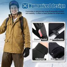 1 Pair Winter Gloves For Men Women - Windproof Thermal Glove For Cold Weather, Warm Gloves For Running Cycling, Snow Gloves With Touchscreen Finger