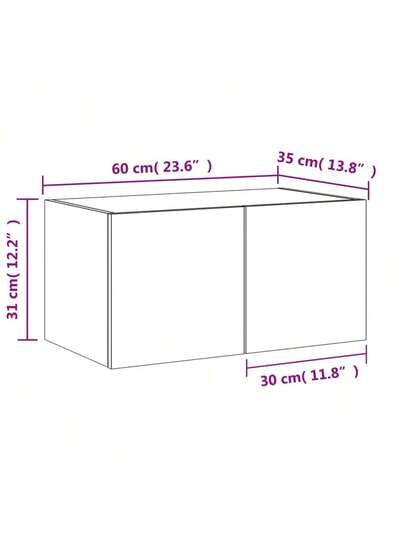 VidaXL TV Wand Unit LED Lighting 60x35x31 Cm Concrete Grijs view 2