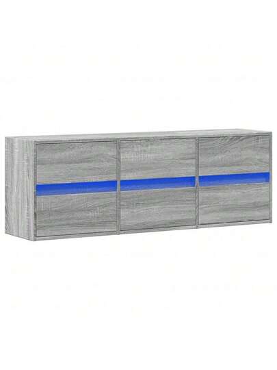 VidaXL TV Wand Unit LED Lighting 130x31x45 Cm Grijs Sonoma view 3
