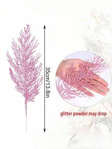 12 pièces Tiges de cèdre rose pailleté de Noël, pics floraux de Noël en branches de cèdre artificielles roses. Pour ornements d'arbre de Noël, remplissage, couronnes de Noël DIY, artisanat, guirlandes, fêtes, mariages et décoration de la maison