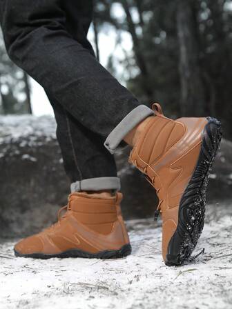 Botas de nieve unisex, zapatos de invierno de estilo minimalista, botas anchas de cero caída para mujer, antideslizantes para senderismo, cálidas y cómodas, adecuadas para senderismo al aire libre, trekking, camping, caza