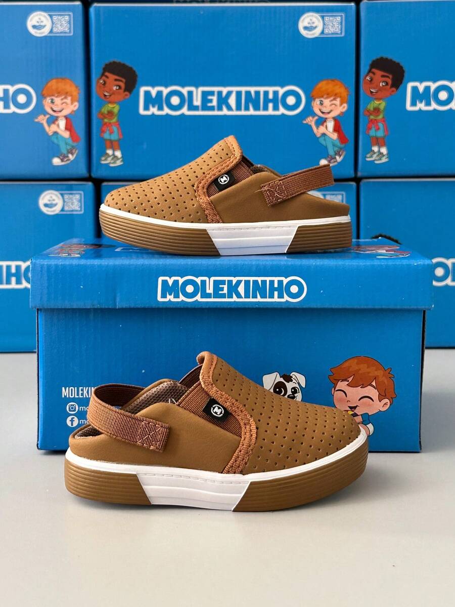 Baby Boy's Shoes, Adjustable Children's Sandals, Easy To Put On, Molekinho - Rỉ Nâu - Xem 1