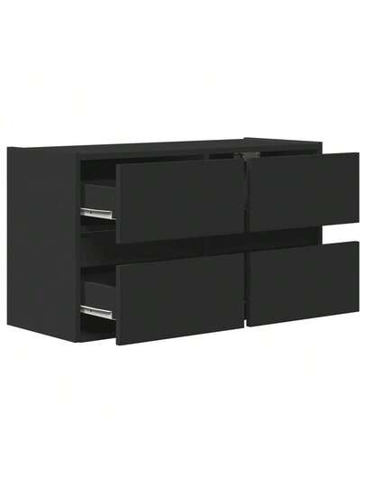 VidaXL TV Wand Unit LED Lighting 80x31x45 Cm Zwart view 9