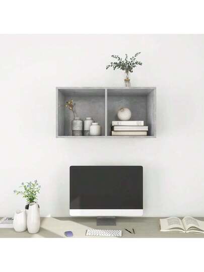 VidaXL TV Wand Unit 37x37x72 Cm Finished Wood Concrete Grijs view 6