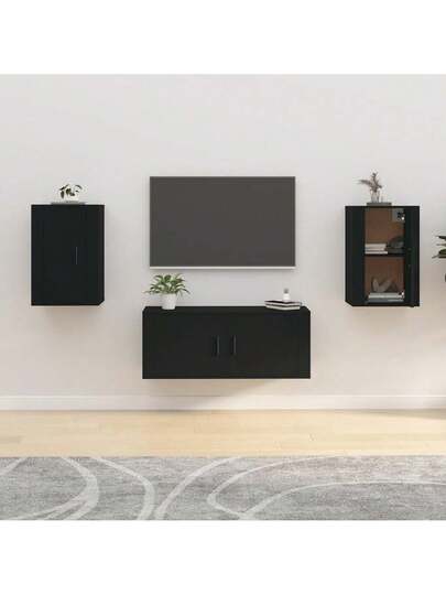 VidaXL TV Wand Units Pcs 40x34.5x60 Cm Zwart