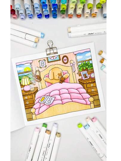 bobbie goods Livro de Colorir Original com Folha Acetato Caderno de Desenho tipo Coloring Book