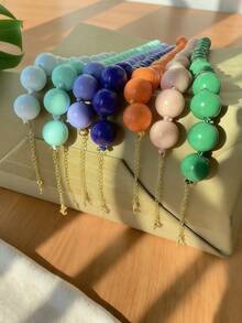 1 Peça Colar de Contas com Efeito de Nuvem de Resina de Estilo Boêmio e Geométrico Redondo, com Fecho de Metal, Joia Artesanal, Adequado para Festivais ou Uso Diário