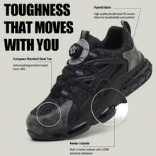 Męskie buty robocze z metalowym noskiem, odporne na uderzenia, przebicia, oddychające, antypoślizgowe, trwałe, lekkie i wygodne