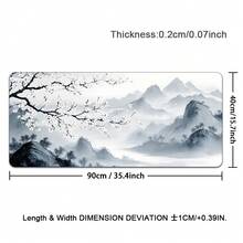 1pc Large Landscape & Floral Pattern Gaming Mouse Pad, Suitable For Keyboard And Mouse, With Non-Slip Base And Stitched Edges, For Gaming And Office Computer, Protective Mat, Great Gift Choice. - Multicolor - View 13
