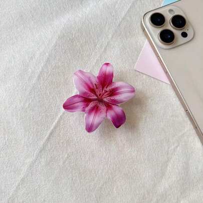 亚克力花形可扩展手机支架，粘性蝴蝶兰花百合桌面支架