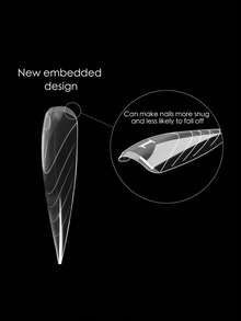 150pcs New Stiletto Nails French Line Insert Capsule Ongle Reverse Popits Dual Top Form Transparent Extended Nail Dual Form Tips For Salon - Clear - View 5