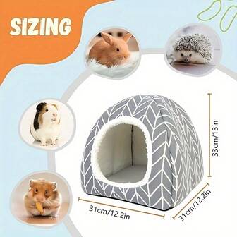 APPKER 1 st mysig gömställe för marsvin - mjuk polyestergrottbädd för smådjur med öppen ingång, ingen montering behövs - gömställe för marsvin, kaniner, igelkottar, illrar, chinchillor - inomhusburtillbehör för smådjur, igelkottskydd, lekfull design, hållbar konstruktion, gnagarehållare