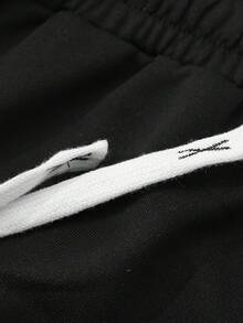 Men's Fashionable Gothic Graphic Print Straight Leg Sweatpants, Versatile Streetwear