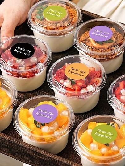10/30/50pcs Reusable Cake Cups With Lids, Cold Brew Yogurt Coconut Panna Cotta Oatmeal Cups With Lids, Shockproof Dessert Cups, Durable Shatterproof Yogurt Cups, Cream Cake Boxes, Clear Dessert Cups, Clear Cake Boxes, Suitable For Fruit Cakes, Mousse & Ice Cream, Fruit Bowls, Mousse Containers, Fashion Service, Modern Dessert Utensils, Lightweight Cups, Durable Plastic, Disposable Alternatives, Dessert Containers, Home Bakers, Catering Services