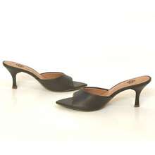Tamanco Feminino Bico Folha Liso MARROM CAFÉ Moda Sandália Mulher Salto Médio - Café - Visão 6