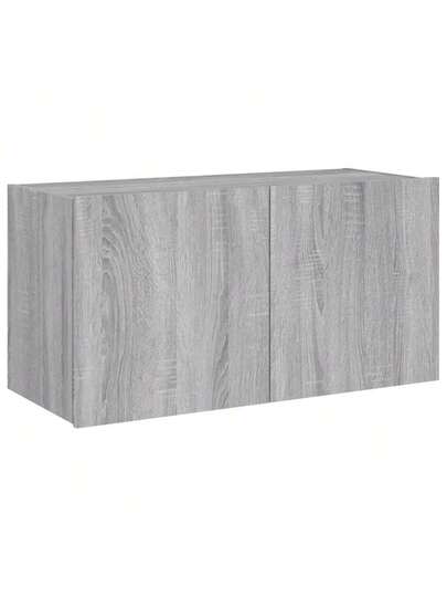 VidaXL TV Wand Unit LED Lighting 80x35x41 Cm Grijs Sonoma view 3