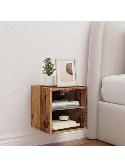 VidaXL TV Wand Unit LED Lighting 30x28.5x30 Cm Old Wood view 4