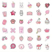 50 New Cartoon Pink Girl Graffiti Stickers: Waterproof, Self-Adhesive Vinyl For Laptops, Guitars, Skateboards, Water Cups, And Computer Desktops - 50件 - 查看 5