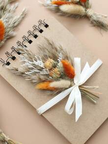 12 Pcs Boho Dried Flower Bouquet Mini Wedding Handmade Dry Flowers Decor For Vase Crafts DIY Photo Boutonniere For Men Floral Plant For Bridesmaid Gift Birthday Decor And Autumn Decor Items