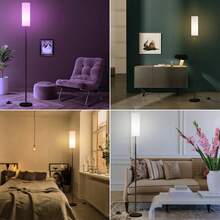 Floor Lamps For Living Room, RGB Smart LED Floor Lamp With 9W A19 Smart Bulb, 2700-6500K+RGB Color Change, Music Synchronization, Foot Switch +APP Control, Suitable For Room Decoration, Bedroom, Living Room, Moving Gift.
