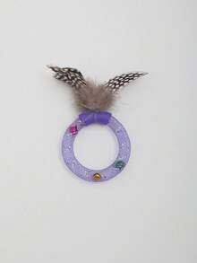 PETSIN Multi-Color Cat Toy With Rattle Sound, Feathers & Pearls - Interactive Cat Toy For Indoor Cat Exercise And Entertainment, Pet Supplies - Multicolor - View 13