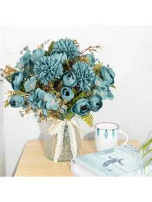 1/3 Bó hoa giả bằng lụa, hoa hồng trà, hoa cúc, cây nhựa, hoa cô dâu, ngày lễ tình nhân, cây giả, trang trí đám cưới, vòng hoa tự làm, phụ kiện trang trí hoa cầm tay cho cô dâu, trang trí xe cưới, trang trí vòm cửa sổ, nhà ở, phòng ăn, phòng ngủ, trang trí bình hoa, vật liệu trang trí tiệc sinh nhật, quà tặng năm mới - Nhiều màu - Xem 4