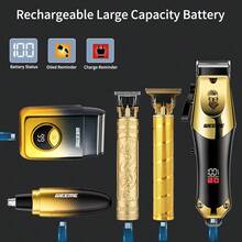 WEEME 四合一男士理容套装 - 可充电理发器、胡须修剪器、鼻毛修剪器和电动剃须刀，无线多功能理发套装，带可调节梳子，是居家理发、胡须造型和个人护理的理想之选 - 彩色 - 查看 5