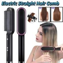 Multifunctional Ionic Hair Straightener,Fast Heating Curler Straightener Comb Styler,Fast Heating Comb,It Is A Dual-Purpose Electric Straight Hair Comb With Both Straight And Curly Hair
