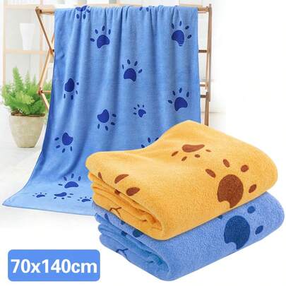 2X Large Pet Dog Cleaning Towel Super Absorbent Fast Drying Microfibre 140x70cm