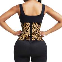 1 Piece Leopard Print Women's Waist Trainer - High Compression Triple Wrap Fitness Shaper Waist Belt, Suitable For Gym, Sports And Fitness, Adjustable Straps, Nylon Material, Elegant Design, Fitness Accessories Exercise Waistband I Discovered Amazing Products On - 黃色 - 查看 3