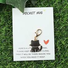 1pc/7pcs Mini Cute Kitten Pendant Keychain Cartoon Cute Cat Image With Love Pocket Card 'Give You A Little Hug' Suitable For Birthday Party, Wedding, Valentine's Day, New Year Party And Other Occasions Bag Accessories Lanyards With Id Holder Car Accessories Bag Charms - Multicolor - View 11