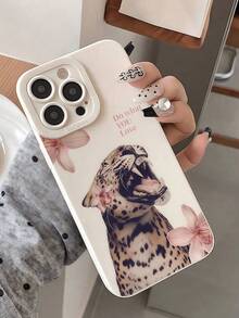 Fierce Animals 1pc Leopard Print Pattern Protective TPU Phone Case Compatible With IPhone 16, 15, 14, 13, 12, 11 ProMax, Anti-Fall Waterproof Shockproof Scratch Resistant
