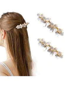 复古猫眼石花朵水晶水钻发夹，优雅珍珠发饰，爪夹，发爪，发夹，发卡，发夹，头饰，派对，女士发饰