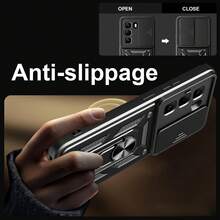 Ốp lưng điện thoại Infinix Hot 50 Pro 4G có ống kính camera trượt và chân đế - màu đen - Xem 6