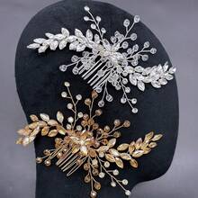 1 Stück Silber & Champagner Farbiger Haarkamm Haarschmuck für Frauen, handgefertigter Kristall Strass Braut Hochzeit Haaraccessoire, geeignet für Hochzeit, Verlobung, Party, Geburtstag Frisur