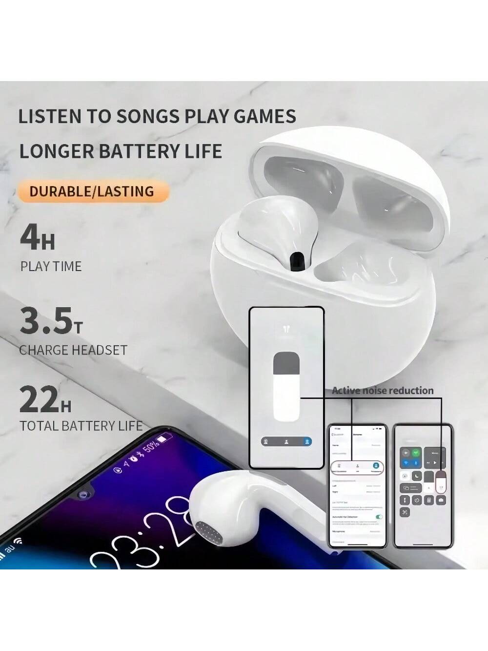 سماعات أذن بتقنية بلوتوث لسماعات رأس لاسلكية مع مي...