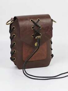 Medieval Industrial Steampunk Retro Ropes Bandage Decoratived Vintage Gothic Shoulder Purse Punk Y2K Crossbody Bag,PU Leather Compact Everyday Bag For Women