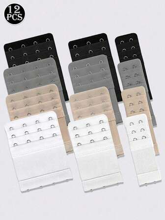 2pcs Elastic Bra Extenders, Adjustable Bra Hook & Eye Closure, Lingerie Strap Extender